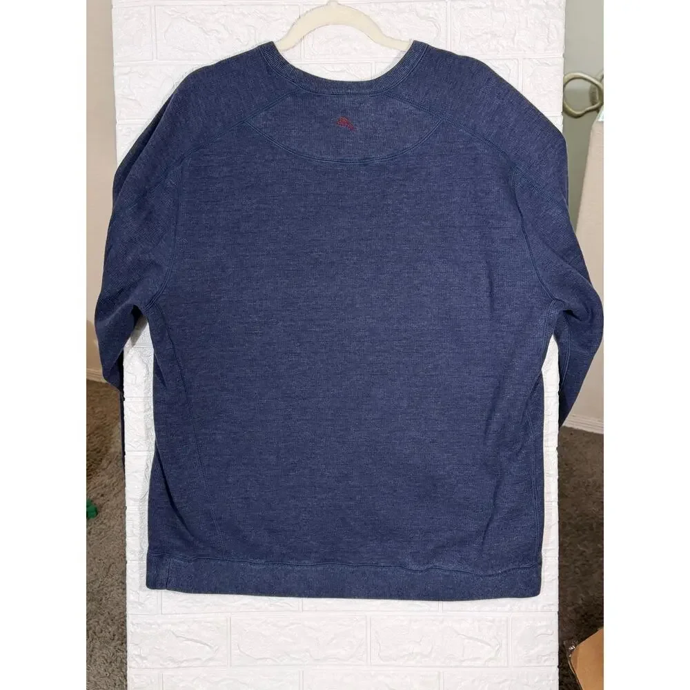 Tommy Bahama Men’s Blue Crewneck Sweatshirt Burgundy Lining